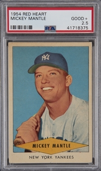 1954 Red Heart Dog Food Mickey Mantle – PSA GD+ 2.5